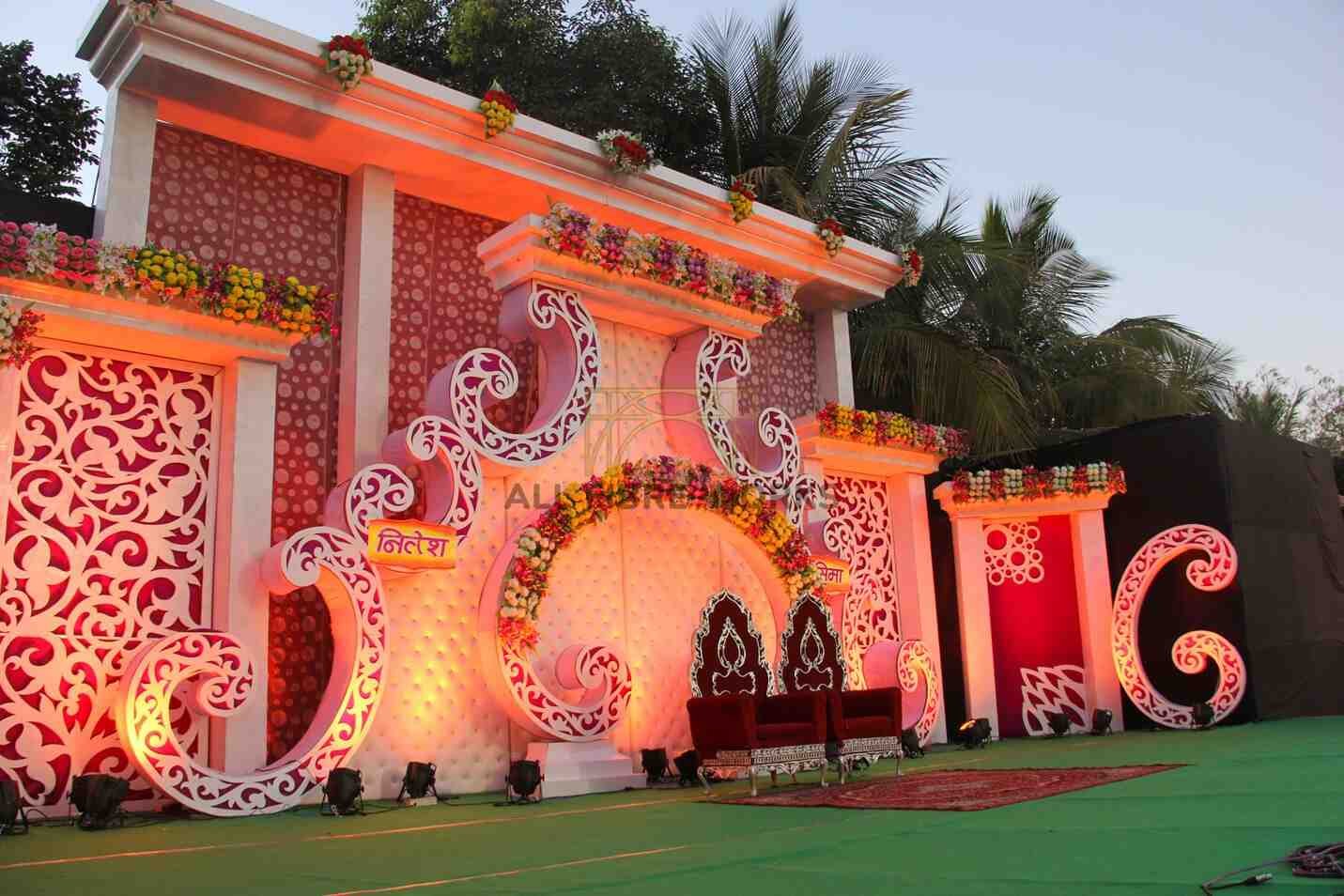 Regal Scroll Elegance Wedding Stage