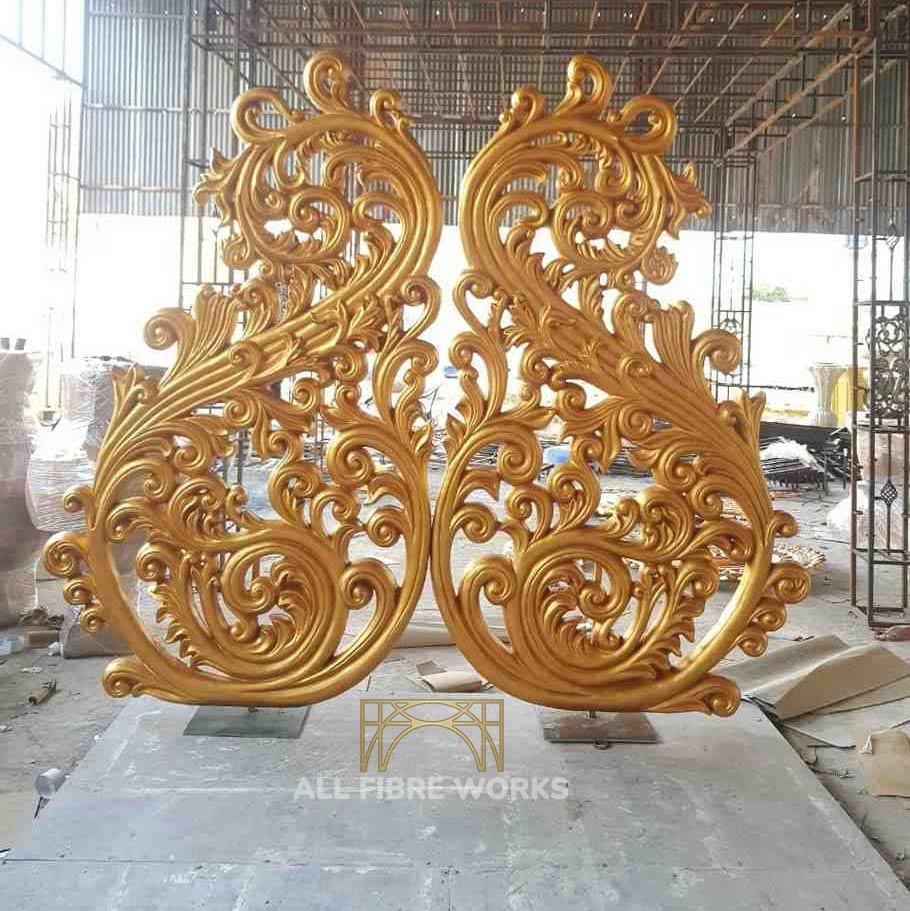 Regal Gold Scrollwork Panel Duo