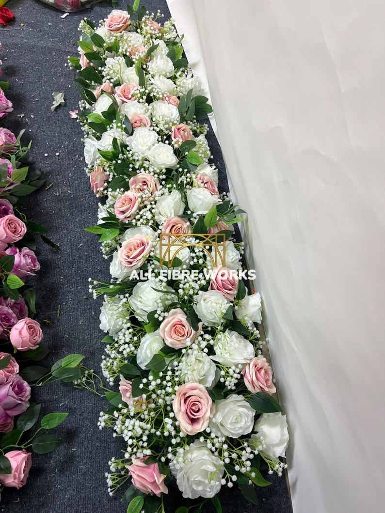Blush Pink and White Floral Aisle Arrangement