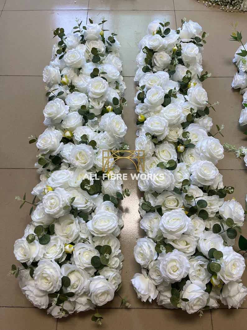 Elegant White Rose Floral Panels