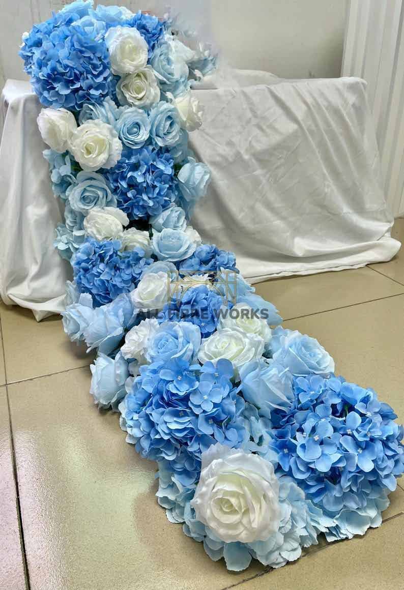 Cascading Blue & White Floral Backdrop