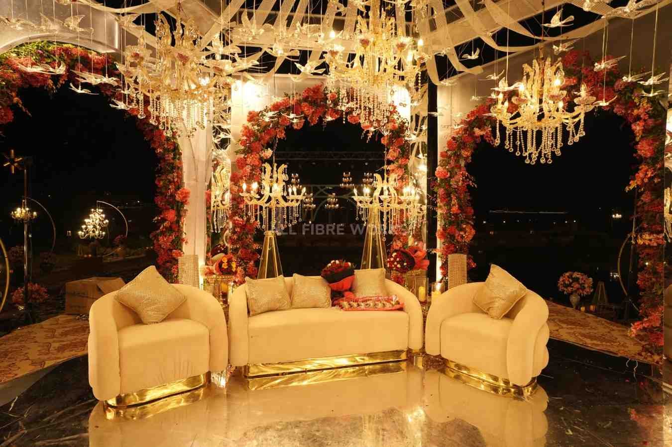 Golden Glam Lounge Sofa Set