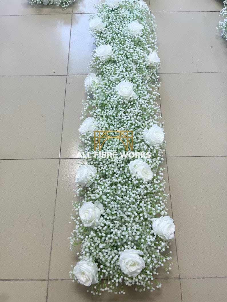 Elegant White Garden Runner