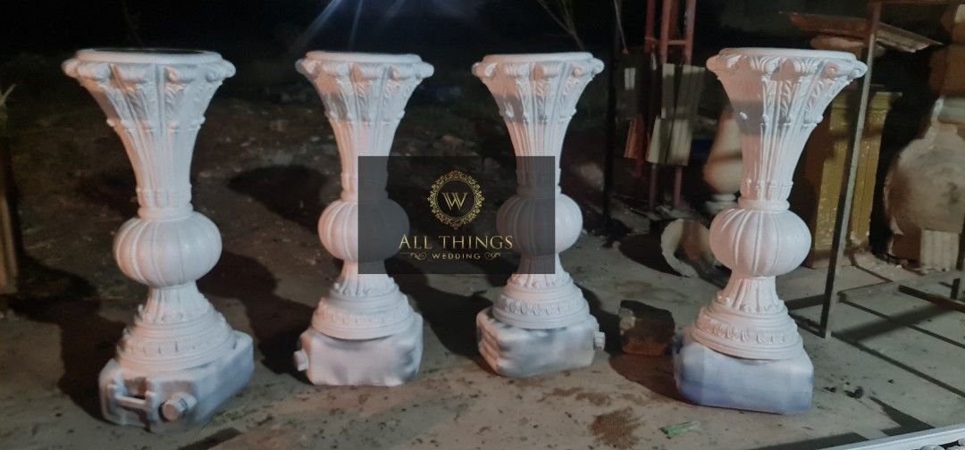 Classical White Fluted Planter Urns
