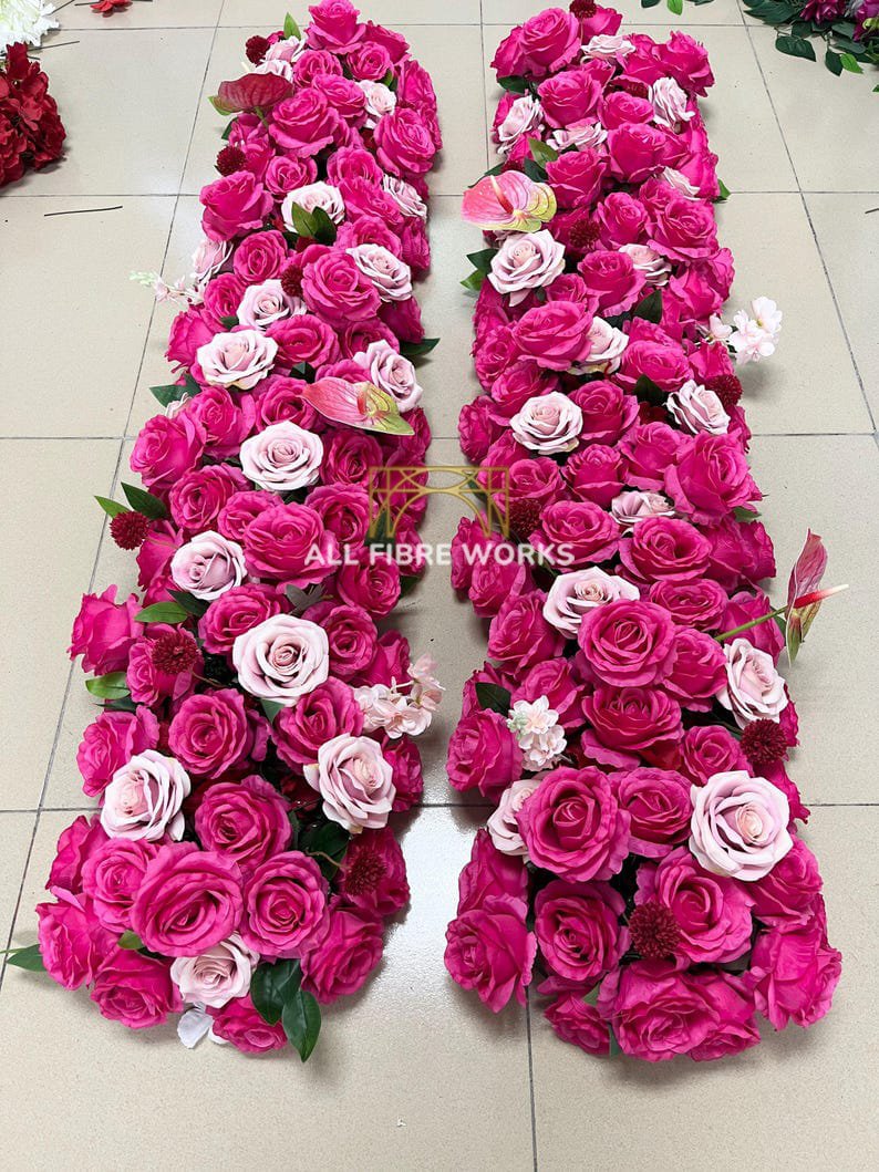 Vibrant Rose Garland Panels
