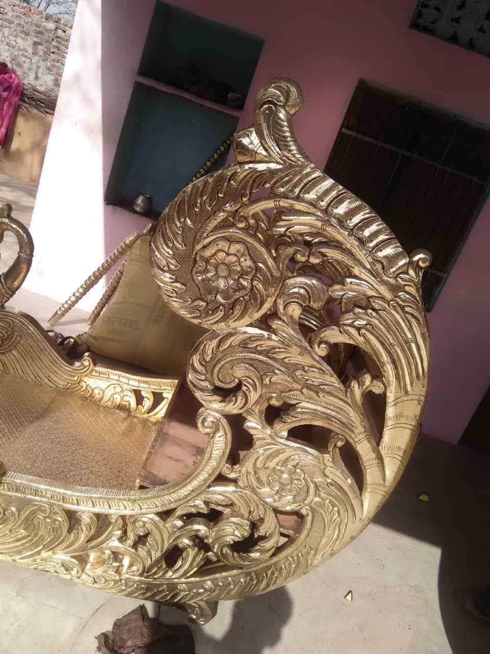 Royal Gold Peacock Armrest