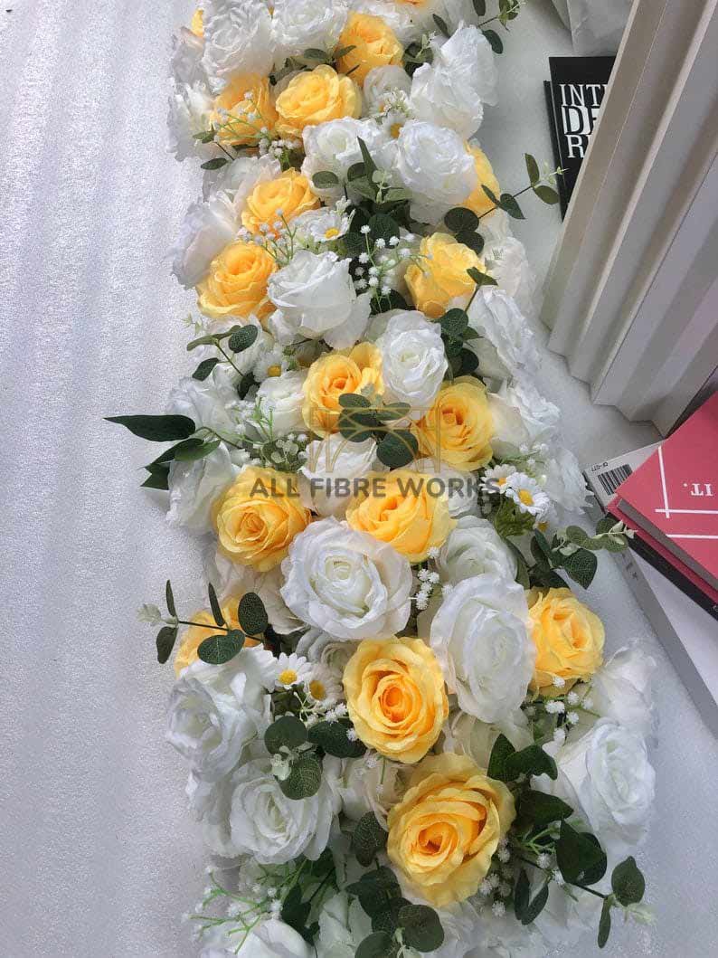 Golden Ivory Rose Garland