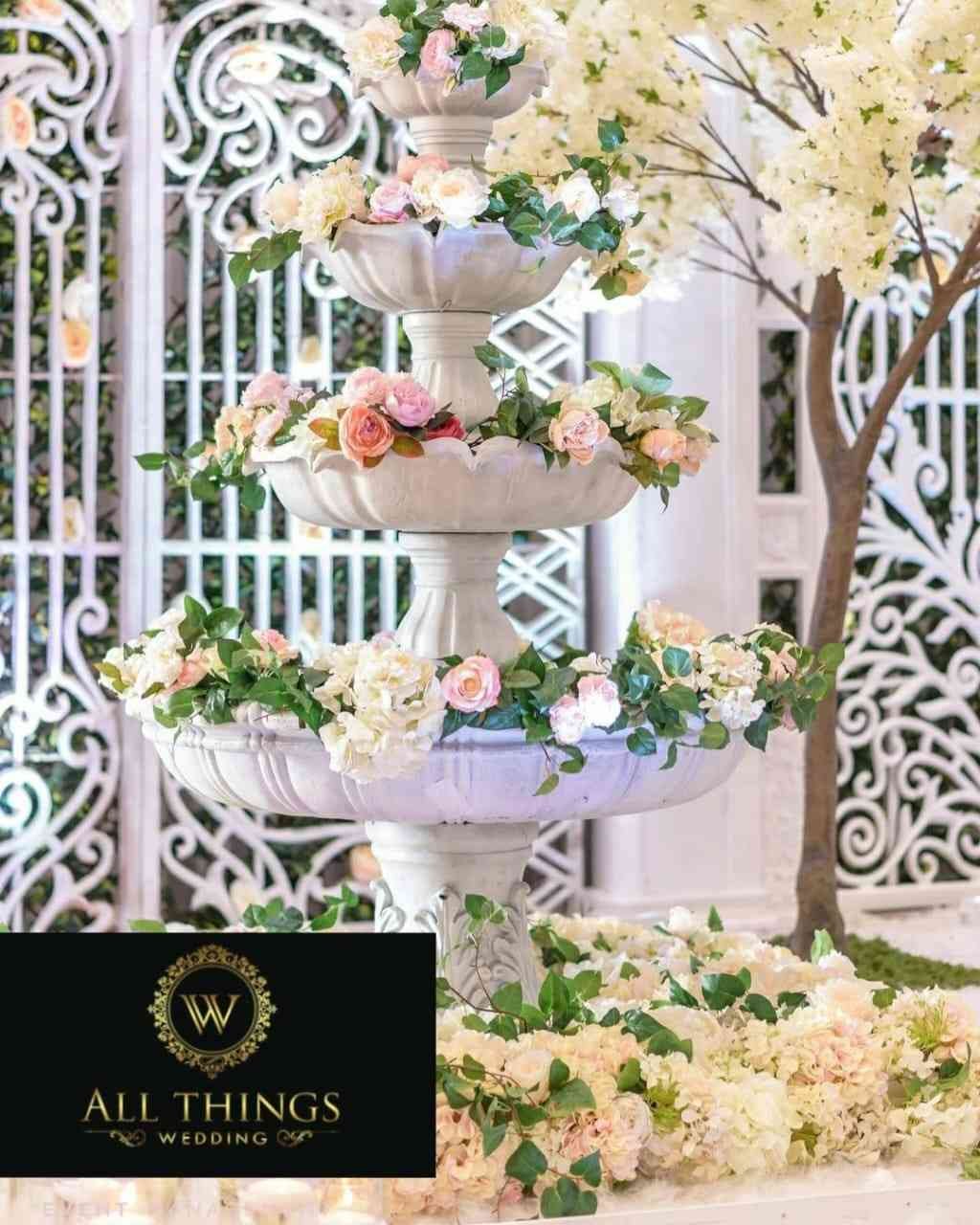 Blush Ivory Floral Fountain