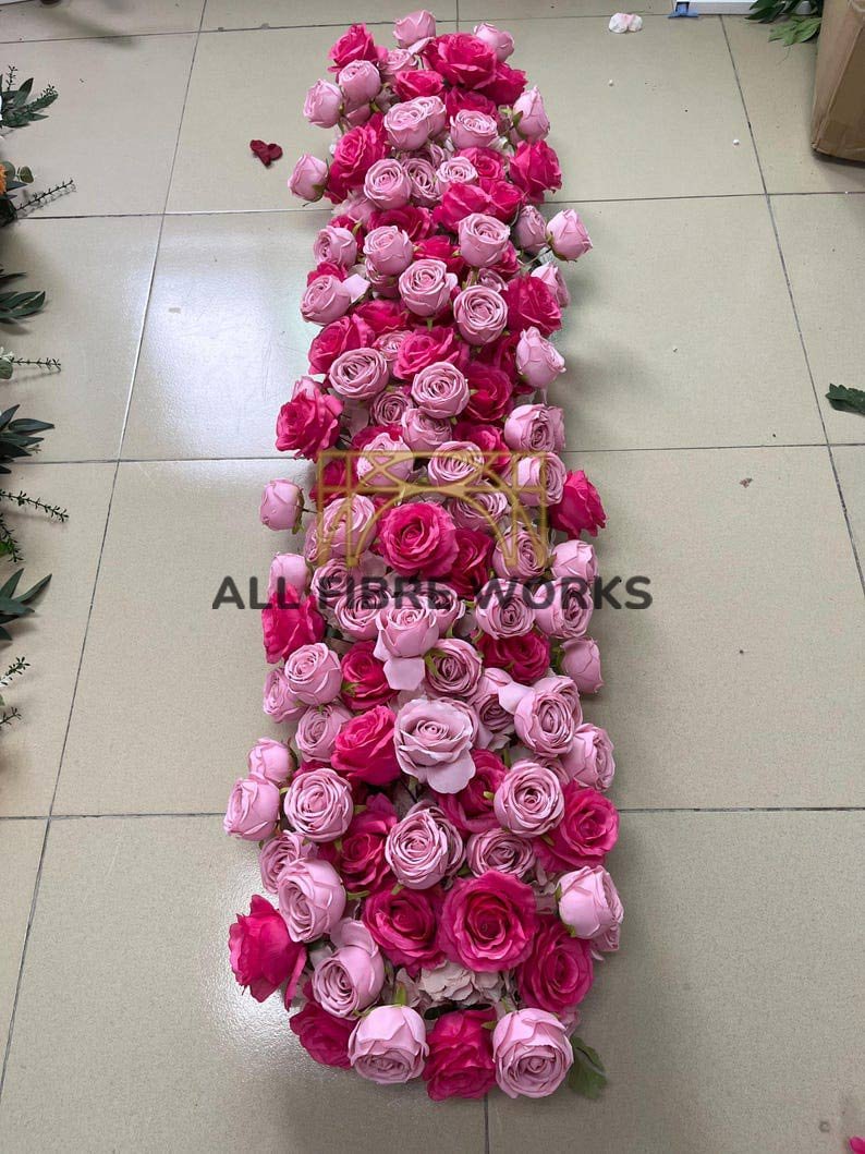 Blush Pink Rose Floral Runner