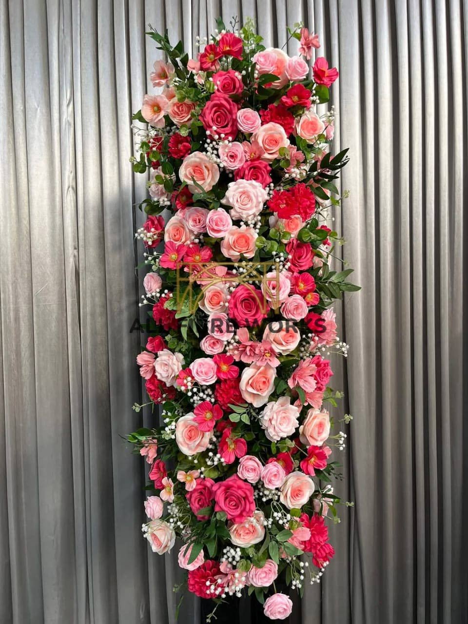 Blush & Crimson Cascade Wall