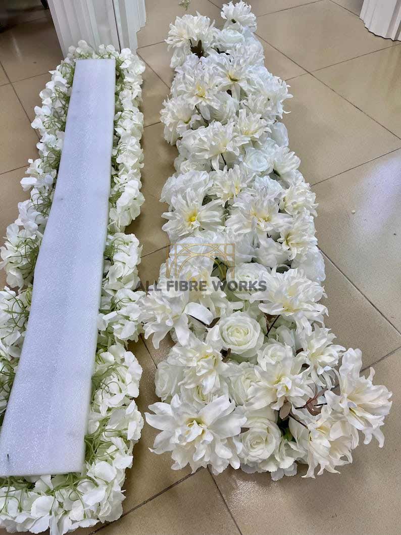 White Floral Runner with Foam Base