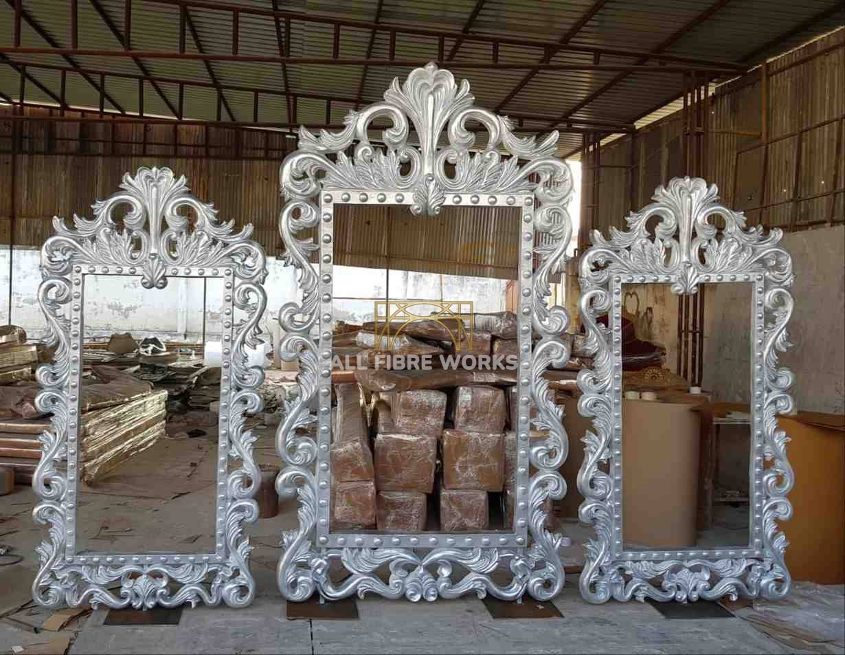 Royal Silver Baroque Mirror Set