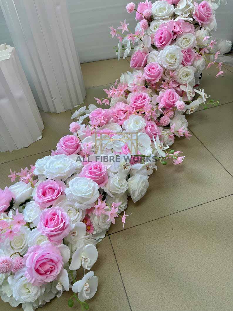 Pink & White Cascading Floral Arrangement