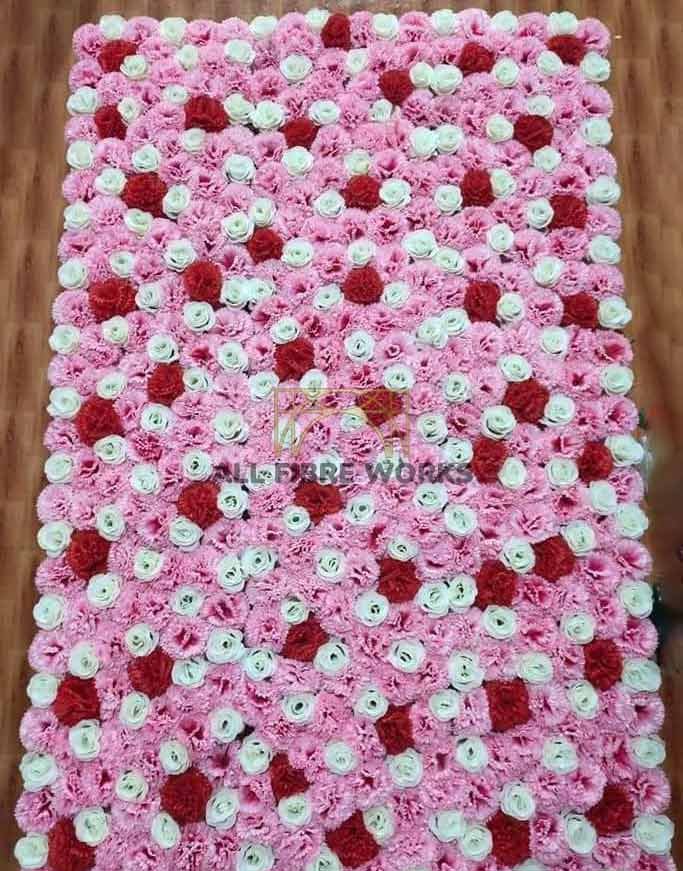 Pink and White Floral Wall Mat