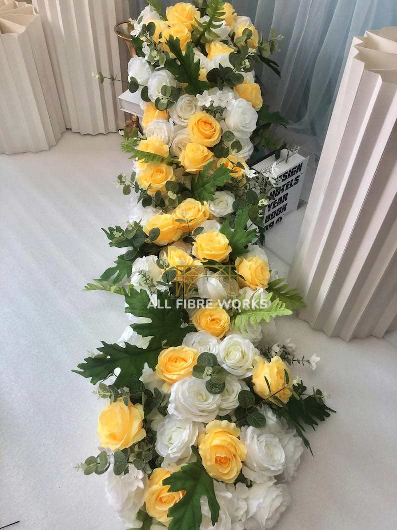 Lush Yellow & White Floral Cascade